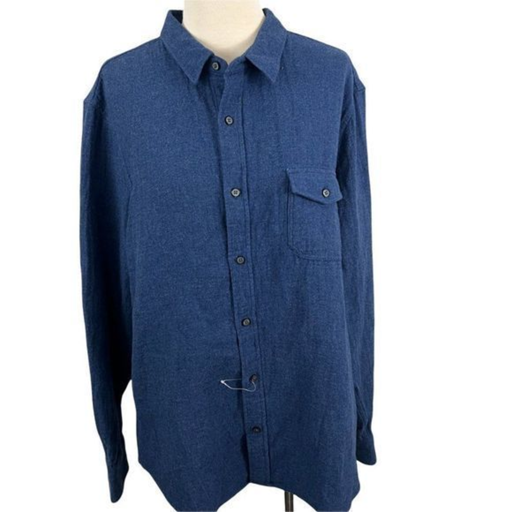NWOT WALLIN & BROS Blue Button‎ Down Flannel Shirt (XL)